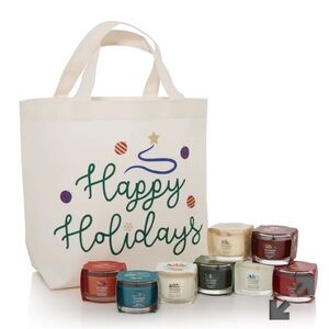 Yankee Candle White and Red Holiday Decor Set